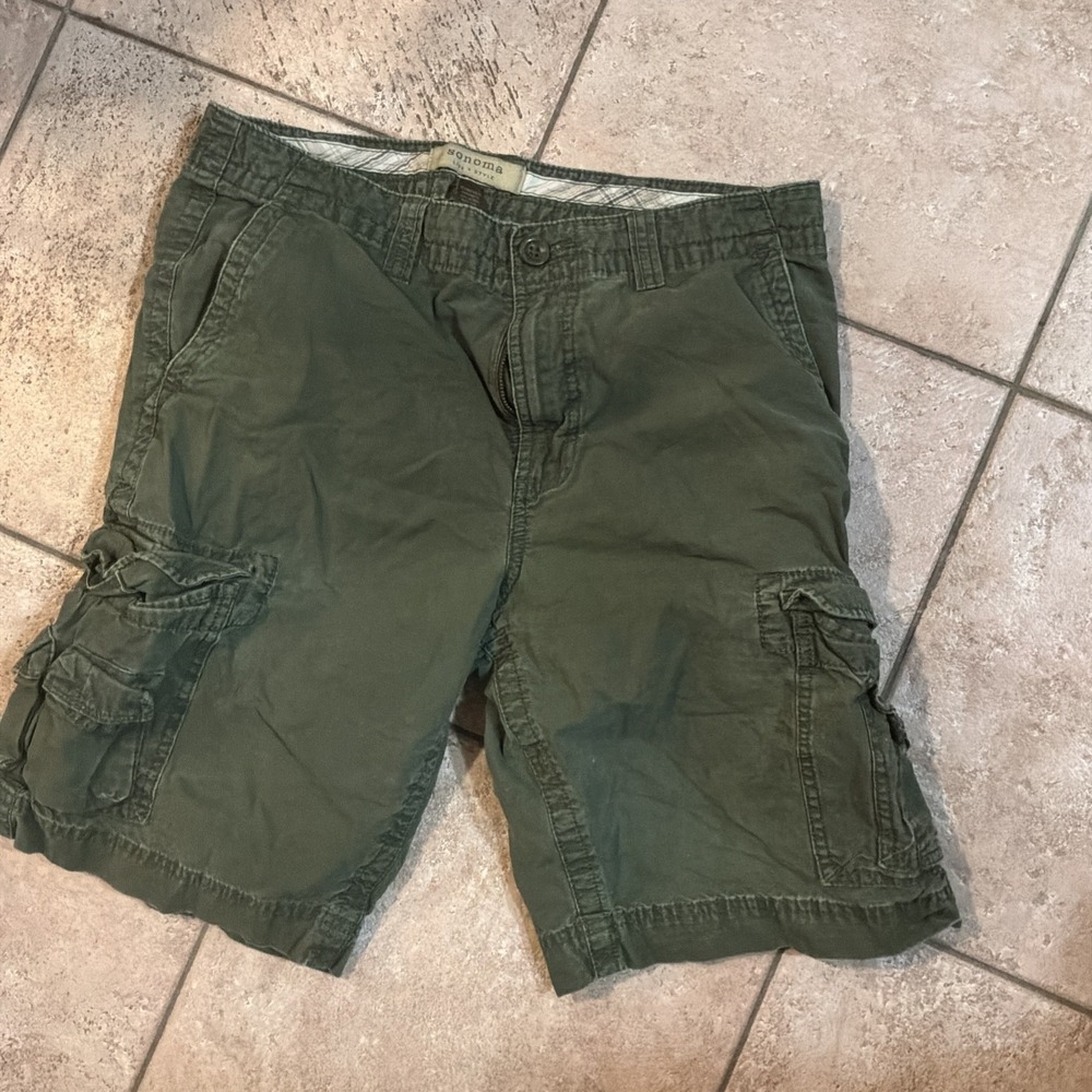 Sonoma Cargo Shorts Mens 33 Outdoor Utility Multi Pocket 11 Inseam Casual Summer